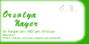 orsolya mayer business card